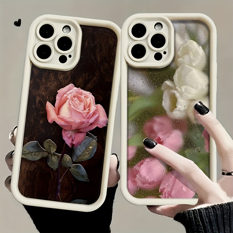 

Floral Tpu Phone Case For Iphone 7/8/x/xs/11 Series/12 Series/13 Series/14 Series/15 Series - Aesthetic Rose Pattern Protective Cover, Anti-dirt, High Aesthetic Appeal, Slim Fit, Soft Touch