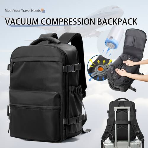 vacuum seal backpack clothing travel bag men women with air pump expandable large capacity laptop carry on backpack compression
