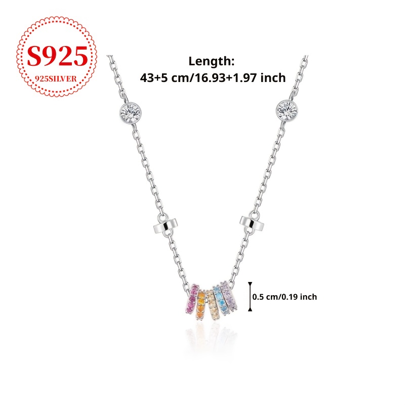 Rainbow Circle Clavicle Chain Necklace for Women