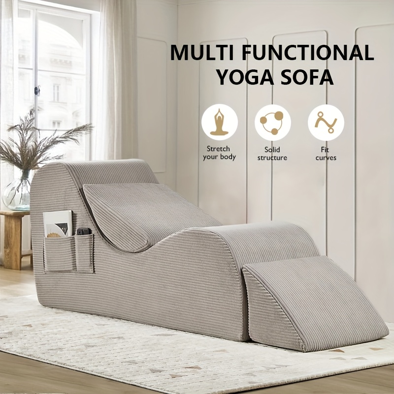 TEMU Multi-functional Yoga, Stretching And Relaxation Curved Sofa Chair - Adult , With Adjustable Headrest, Non-slip Bottom Yoga Chair, Suitable For