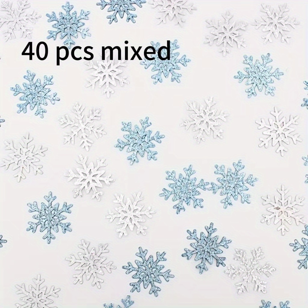 Image of Glitter Snowflake Confetti- Silvery, Blue, And White Winter Theme Party Decorations For Christmas, New Year, Weddings, Birthdays, And Festivals- Holiday Table Decorations, Christmas Decorations