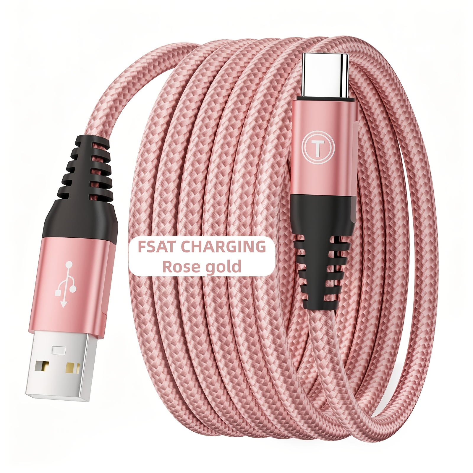 Kabel USB-C do szybkiego ładowania 30W, kompatybilny z iPhone, Samsung i wszystkimi urządzeniami USB-C | Wytrzymały, pleciony kabel do szybkiego ładowania i synchronizacji, matowa tekstura, złącze męskie-męskie