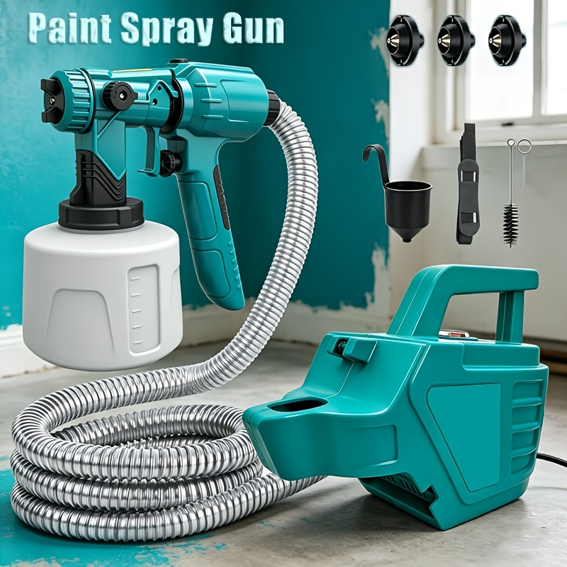 Image of Electric , Hvlp Spray Gun With Adjustable , 3 Spray Patterns & 1200ml Container, For Home Painting Projects, Eu Fast Delivery