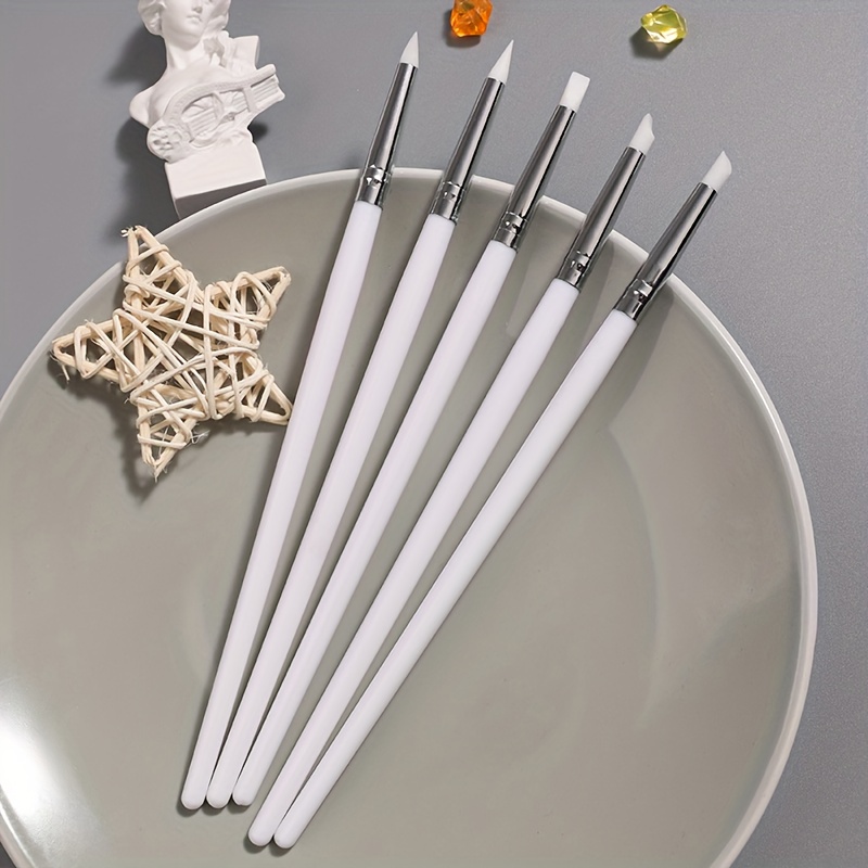5pcs Nail Art Pen Set with Silicone Pressing Pen