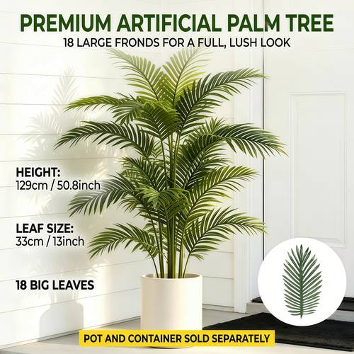 надзвичайно велика штучна рослина pseudomonas terebinthifolia palm у горщику, 50,8 дюймів, велика підлогова декоративна з штучної зелені для внутрішніх/зовнішніх вітальнь, не потребує поливу чи догляду. підходить для декору вітальні та передпокою, ландшафтного оформлення, декору офісу, дня
