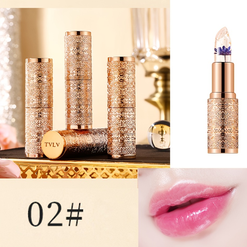 Set de 3 balsamuri de buze cu efect de petale de jeleu care își schimbă culoarea, hidratare de lungă durată și rezistente la decolorare