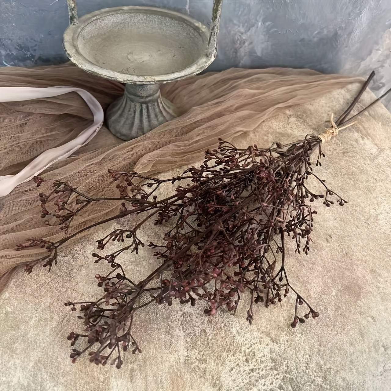 3pcs Artificial Flowers, Notebook 's Breath, Faux Dried Branches, Christmas