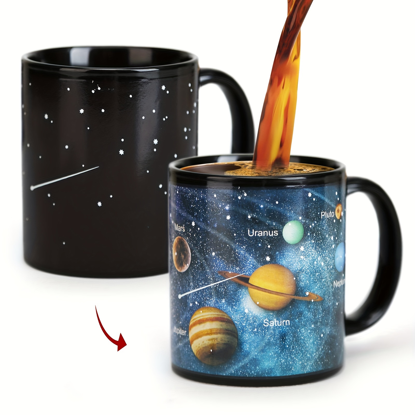 

1pc, Solar System Coffee Mug 11oz, Color Changing Mug, Christmas Gift For All Space Fans Who Are Obsessed With Stars, Planets, Sky And Astronomy