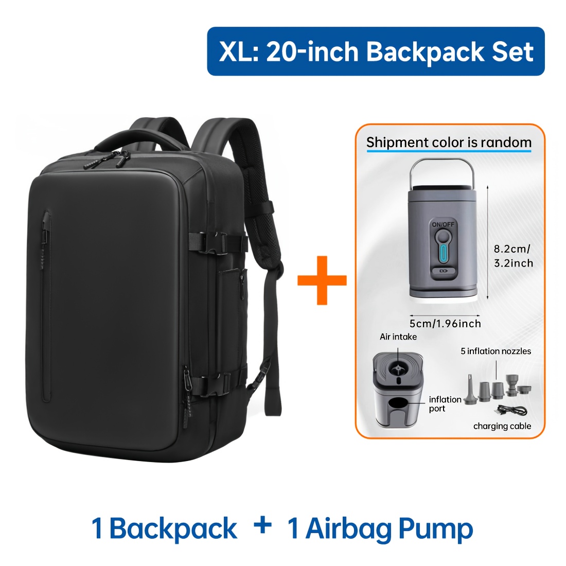 Vacuum Compression Travel Backpack /multifunctional Laptop Backpack, Built-in Tpu Compression Bags & Laptop Compartment, , , With Air Pump, Ideal For Travel, Business, Daily Commuting And More