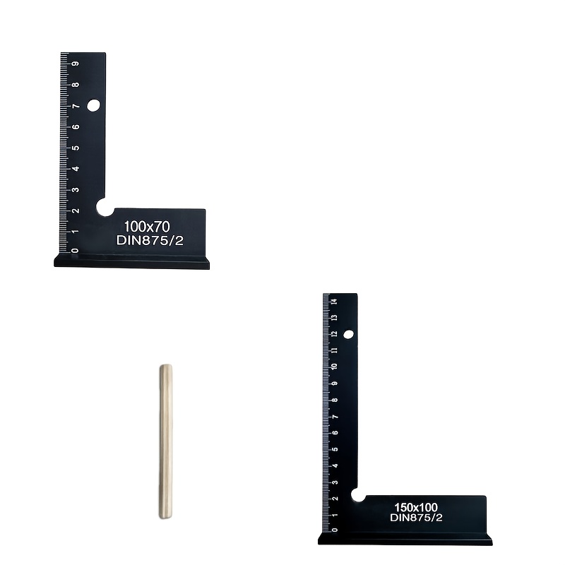TEMU Set ad retto in di alluminio per falegnameria, 100*70/150*100, con matita per marcatura, con righello a con supporto, righello ad retto con base