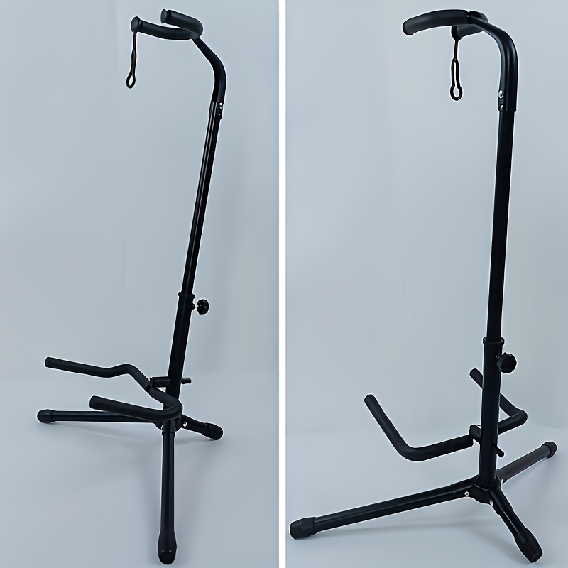 

Adjustable Vertical Guitar Stand, Black Steel, With Cushioned , Neck, And Rubber Feet, Portable Foldable Stand For Electric, Acoustic, And Bass Guitars