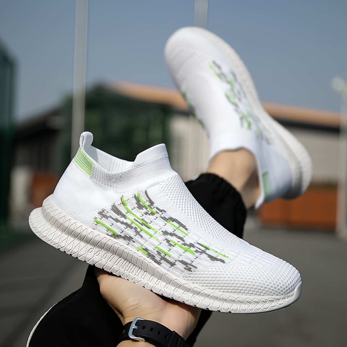 zapatos tipo calcetín transpirables y tejidos a para hombres