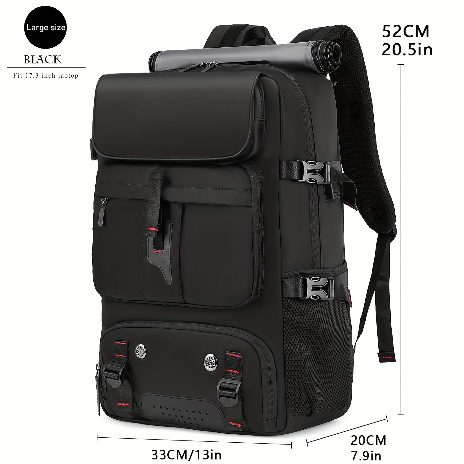 TEMU 1pc Large Capacity Laptop Backpack, Men's And Women's Multi-functional Travel Backpack With Shoe Compartment, Suitable For Business, Travel And