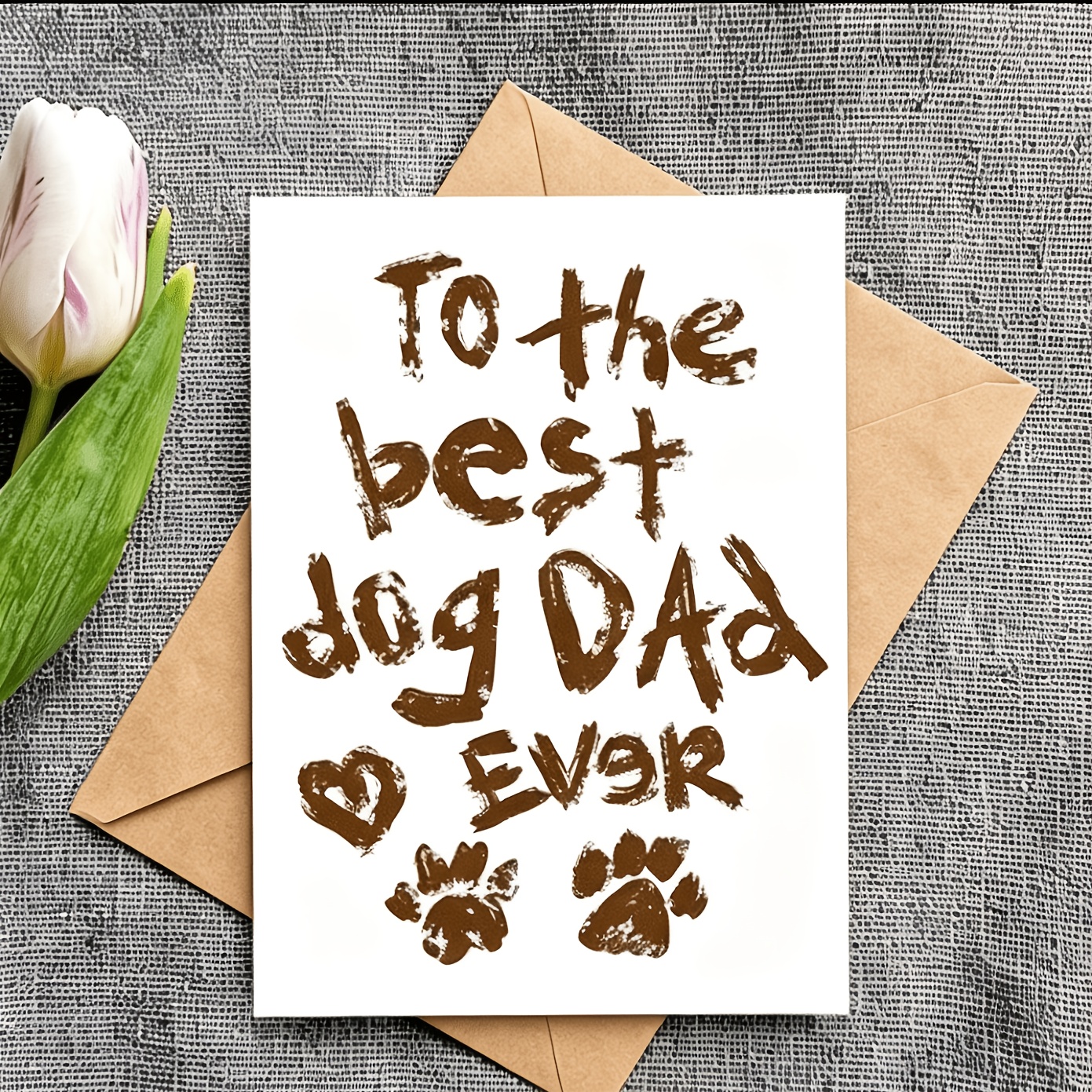TEMU 1pc Dog Dad's : Funny & Cute Birthday Card - Perfect Gift For Pet Lovers, Suitable For Christmas, New Year, Birthday, Thank You, Father's Day
