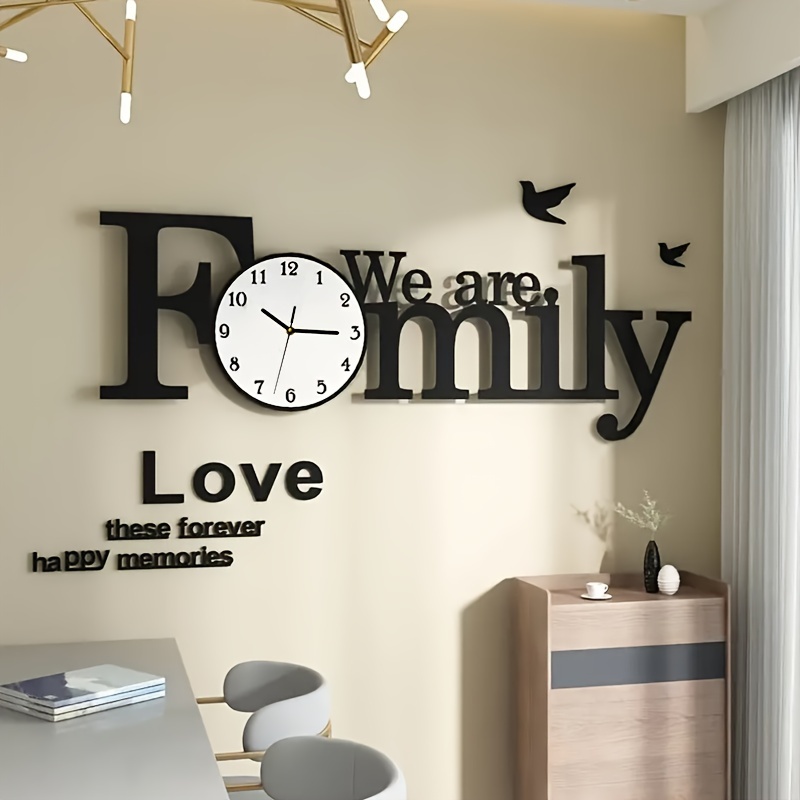 

Modern 3d Acrylic Wall Clock - Silent, Design With Theme, Battery-powered, Living Room, Bedroom, Office Decor - Unique Irregular Shape &