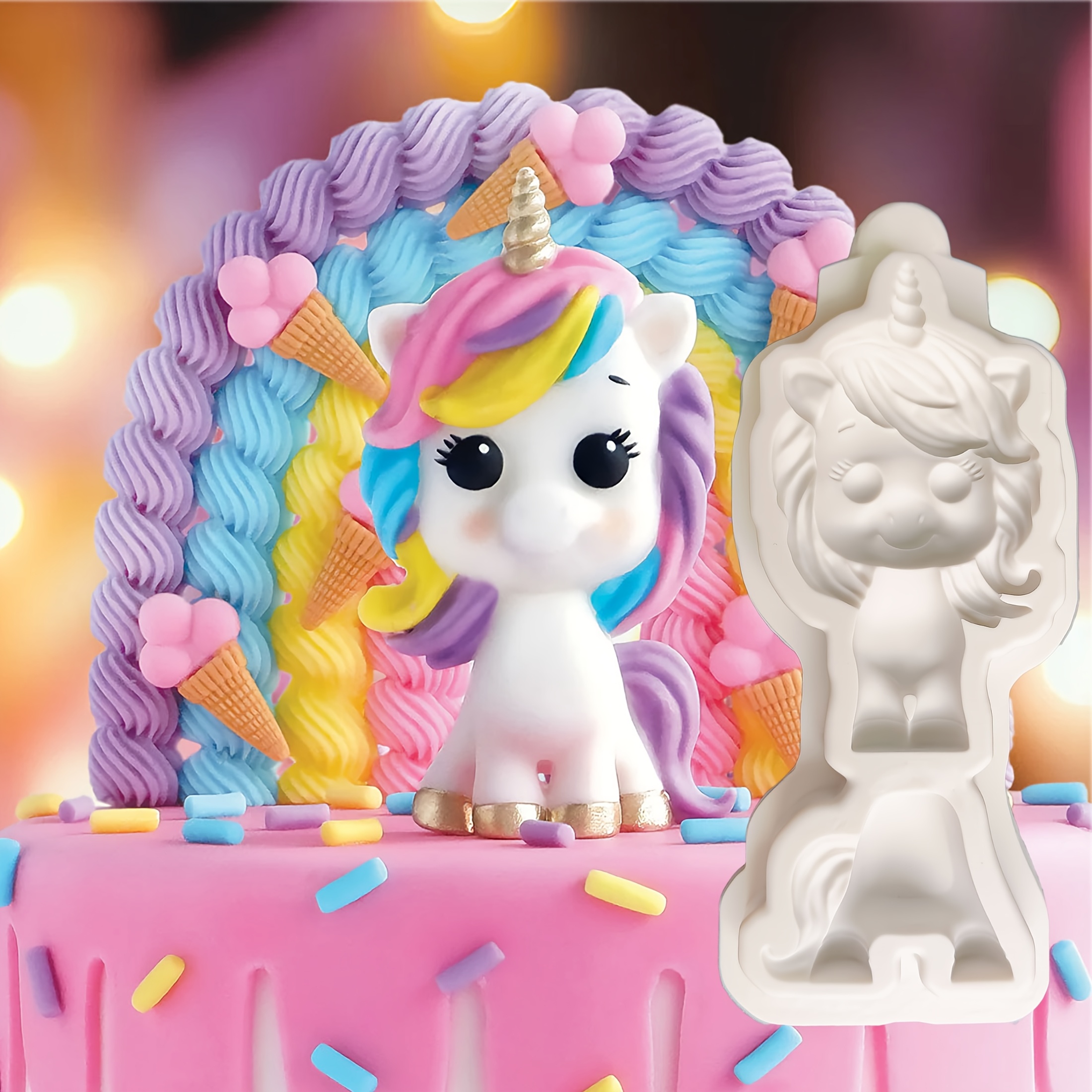 unicorn silicone mold diy handmade mold fondant cake Temu South