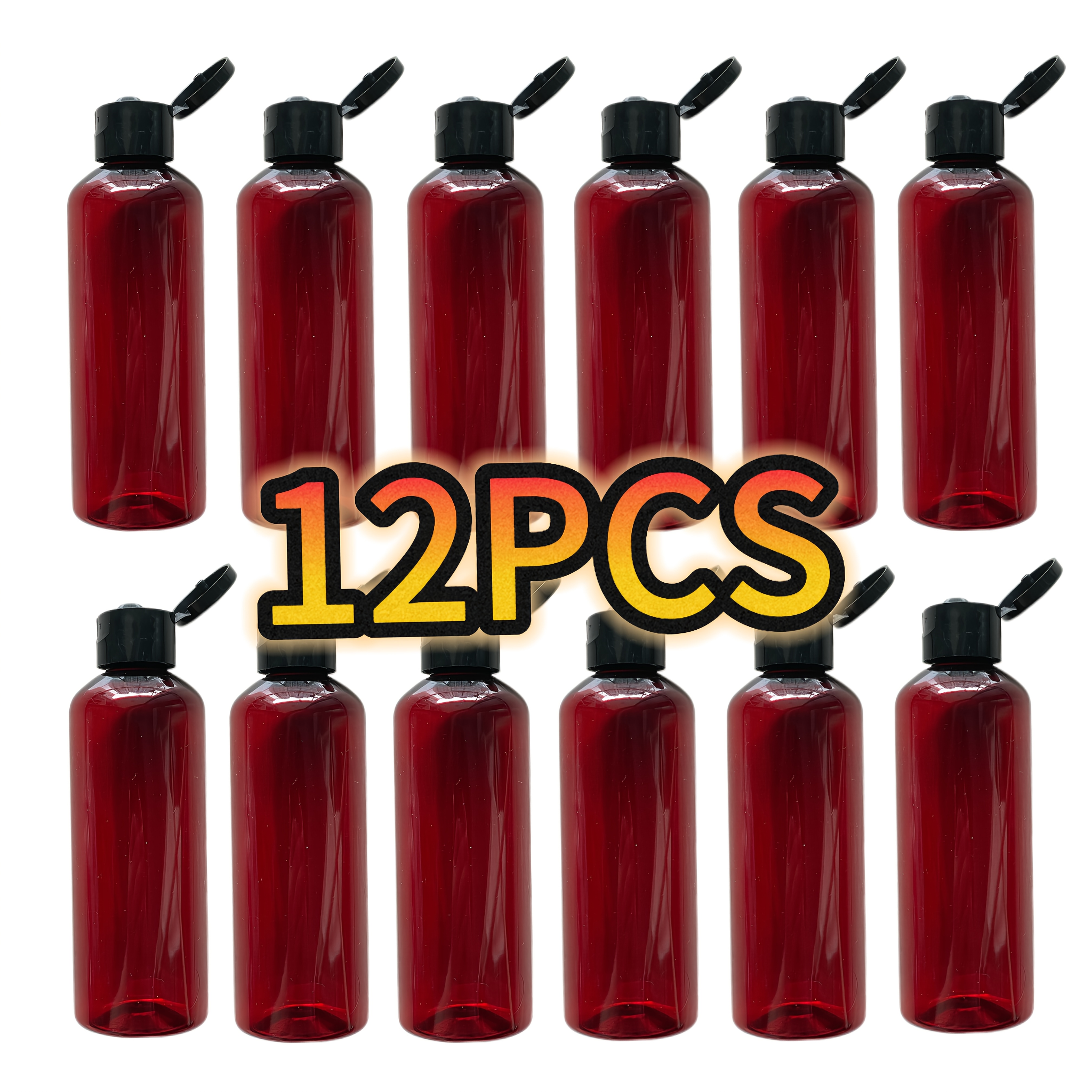 E-shop 12 Stück 100ml Bernsteinfarbene PET-Flaschen mit Flip-Kappe, Auslaufsichere Quetschfläschchen für Ätherische Öle Mit Tropfer Deckel – Ideal Für