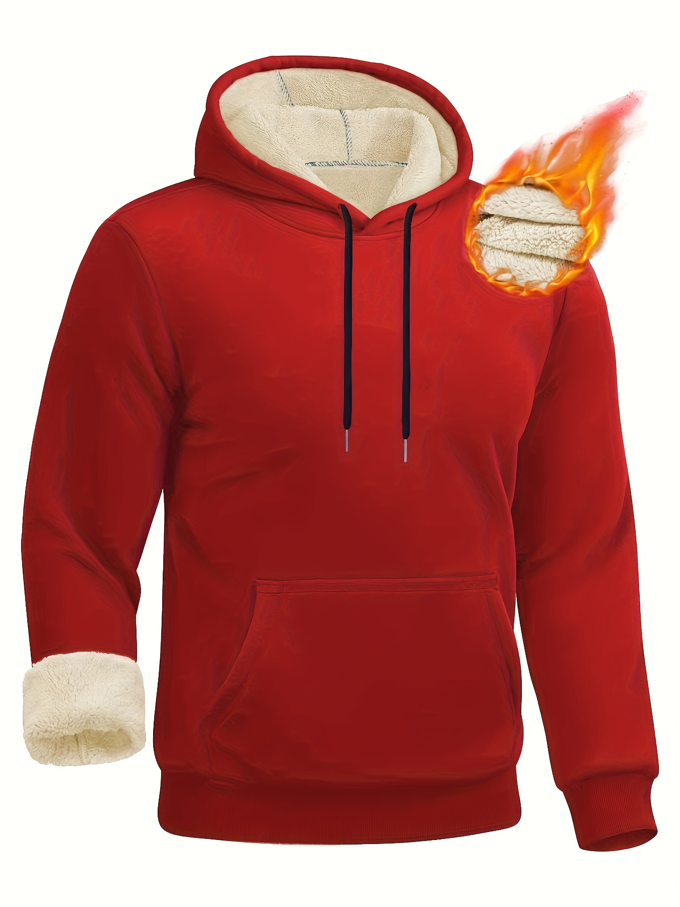 mens heavyweight hoodie thermal insulated winter pullover Temu