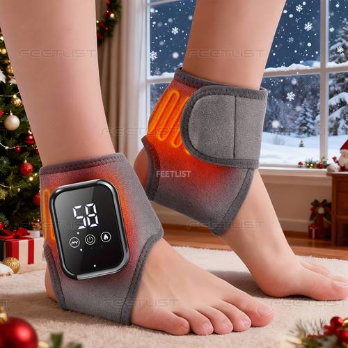 a grey heated ankle massager designed for ankle and massage featuring adjustable three levels of temperature three levels of massage vibration achilles heat massager halloween christmas birthday is the best