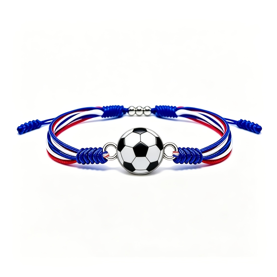 TEMU Bracelet de Football, Bracelet de Supporter pour , Bracelet Coloré sur le Thème d'une Équipe de Football, Bracelet de Pom-pom Girl, pour , , du