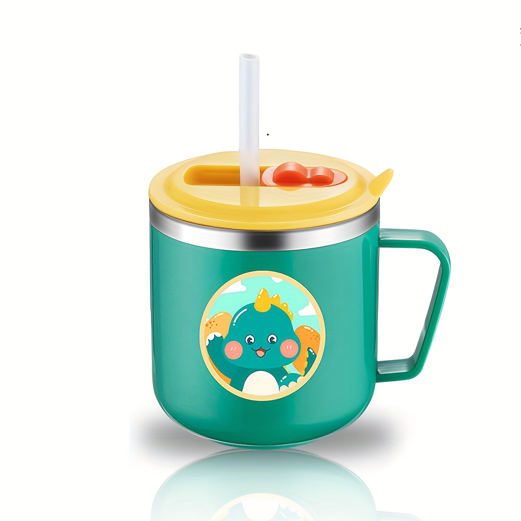 1pc Stainless Steel Mug, Portable Coffee Cup With Handle And Measurement Scale, Milk Cup