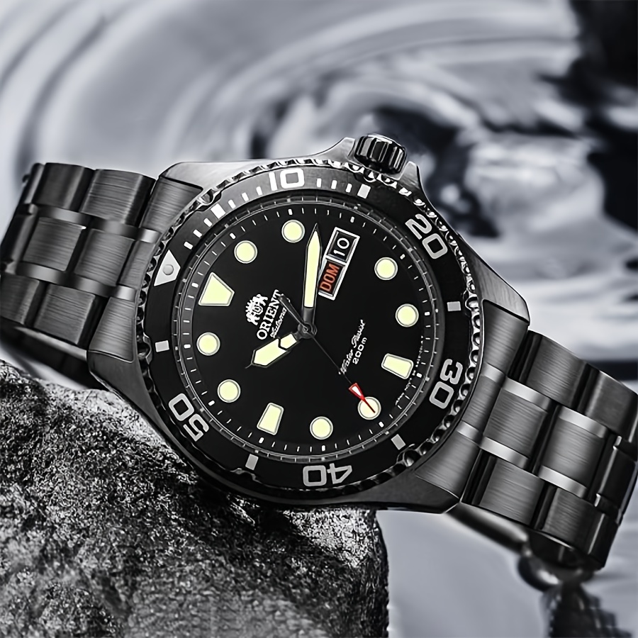 mens fully automatic mechanical watch luminous steel Temu Bahrain