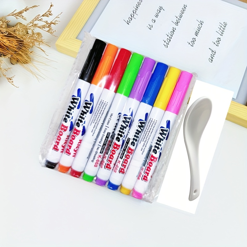 TEMU 12 crayons de couleur pour dessin + 1 cuillère flottante, crayons de couleur flottants créatifs et amusants, crayons de couleur pour marquer,
