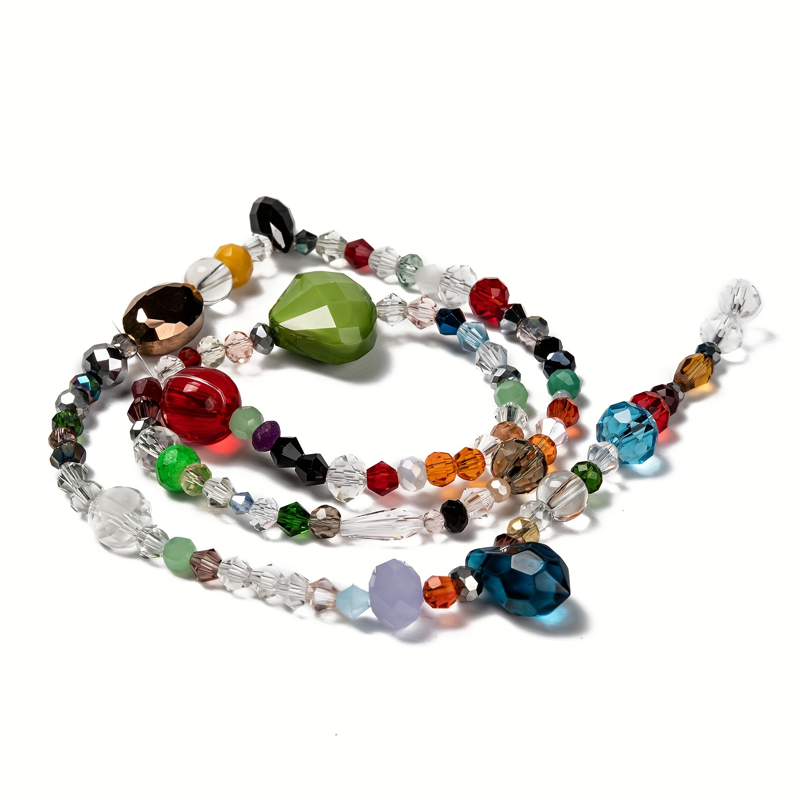 Image of 10 Strands Of Approximately 80pcs/strand Random Mixed Shapes Glass Beads Jewelry Additions Suitable For Earring Bracelet Necklace Making