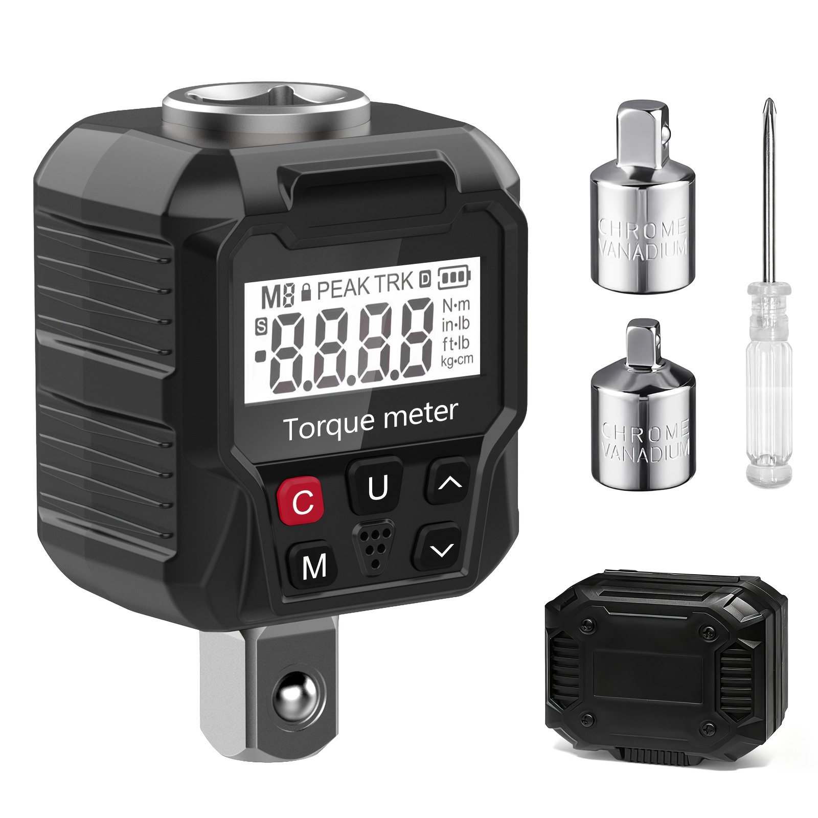 TEMU Electronic Digital Torque Wrench Torque Meter High-precision Torque Wrench Adapter Adjustable Test Torque Tool Instrument With Built-in 4 Torque