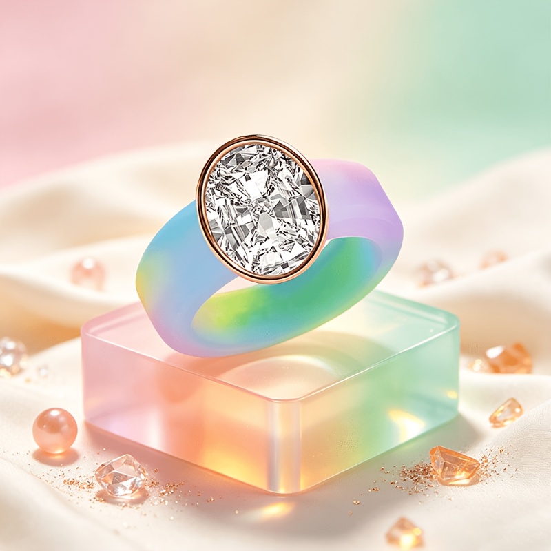 Colorful Silicone Wedding Ring, Unisex Waterproof Design