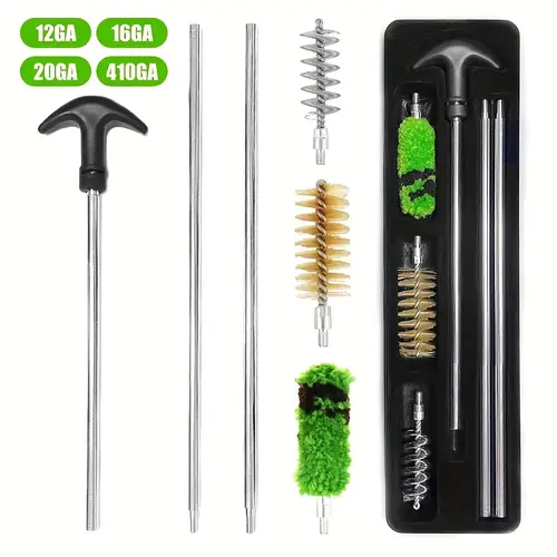 6pcs gun cleaning kit with 12ga 16ga 20ga calipers hunting rod brushes and spring accessories for effective firearm maintenance and care