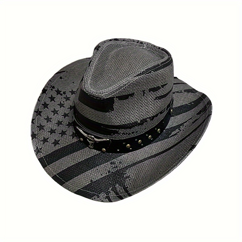 

Men's Cowboy Hat, Sun Hat, American Flag Cowboy Hat, Western Vintage Cowboy Hat