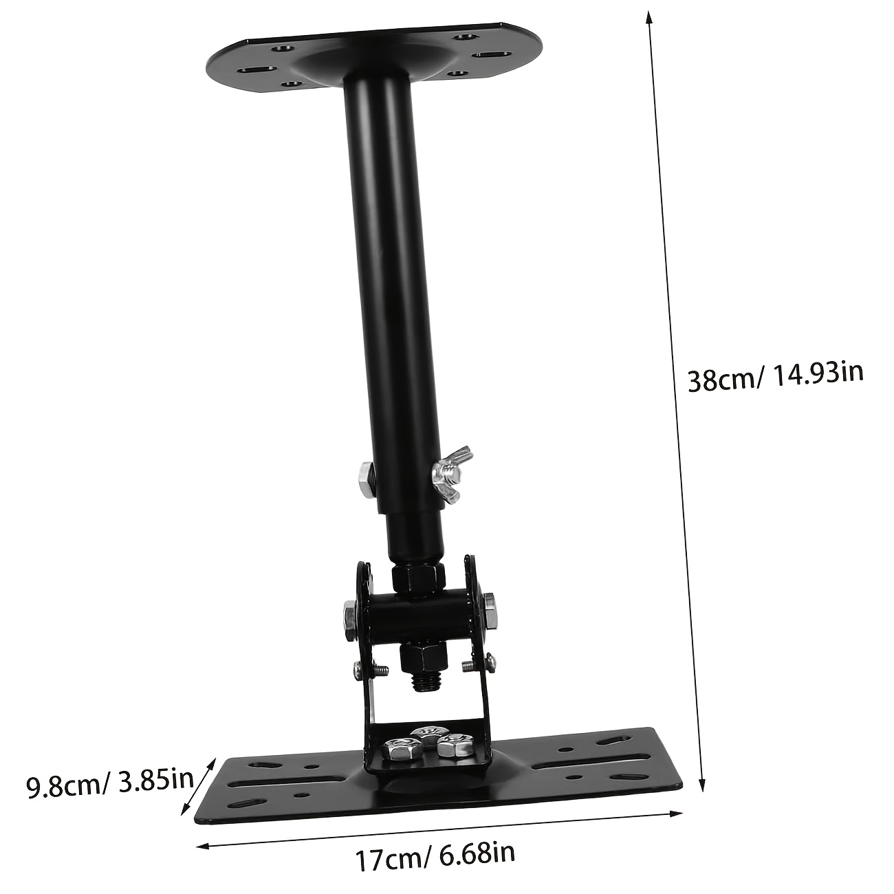 2pcs Metal Speaker Wall Brackets Holder Mount, Adjustable Tilt Swivel