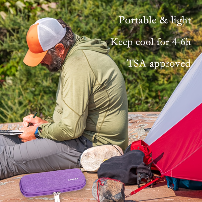 1pc Premium Insulin Cooler Travel Case with 2 Gel Ice Packs - EVA & Aluminum, Zippered Compartment for Supplies, Pens, Glucose Strips - Ideal for Outdoor Sports & Activities, Accessories