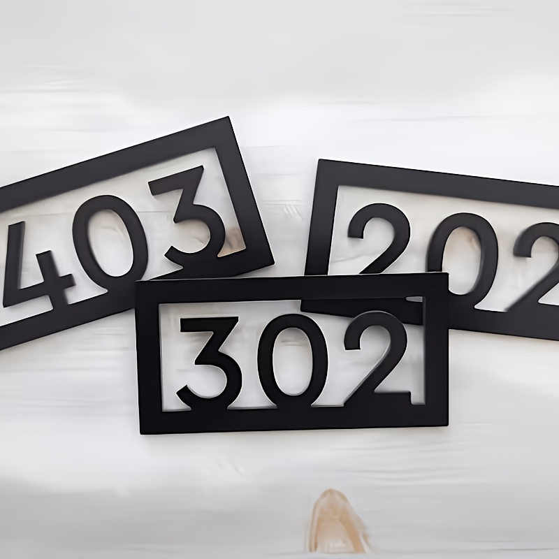 TEMU Customizable | Acrylic Door Number With , Self-adhesive Backing | Suitable For Hotel And Apartment Door Decoration