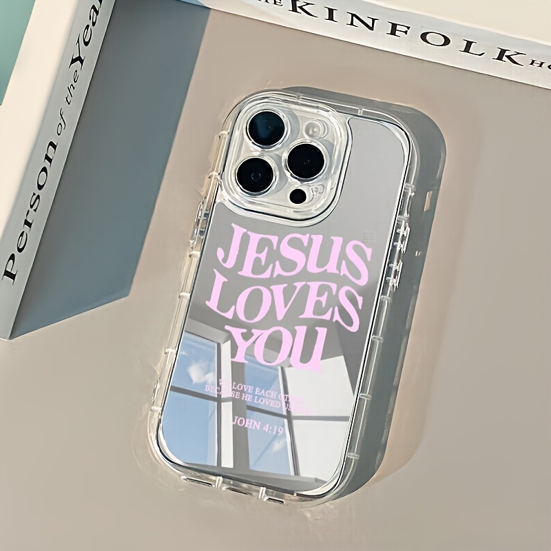 E-shop Handyhülle: Jesus liebt dich für iPhone 17 Pro Max 16PLUS 15 14 13 12 11 Serie, hochwertige Luxus-Handyhülle, die als Spiegel verwendet werden