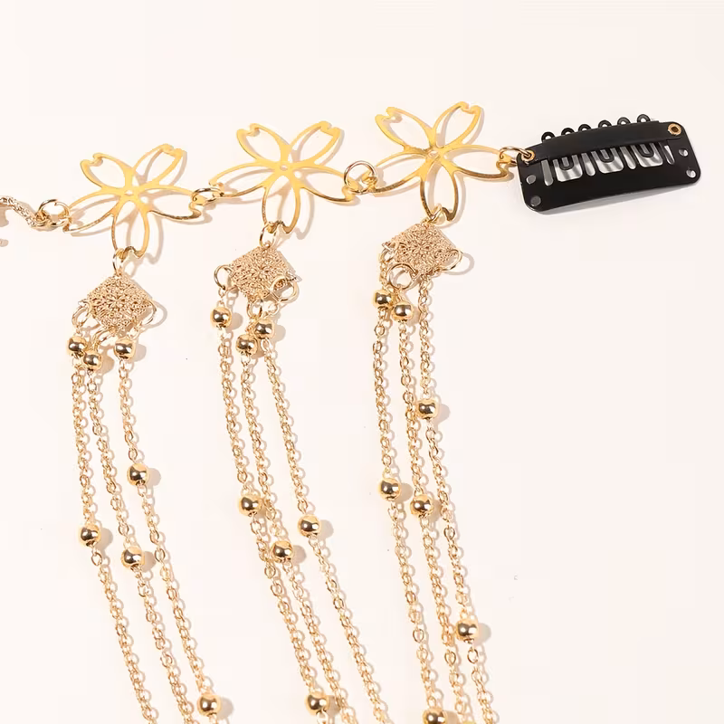 1pc fashionable and elegant chain tassel headband bohemian style hair chain with crystals suitable for halloween costumes and fairy role playing Product details 4