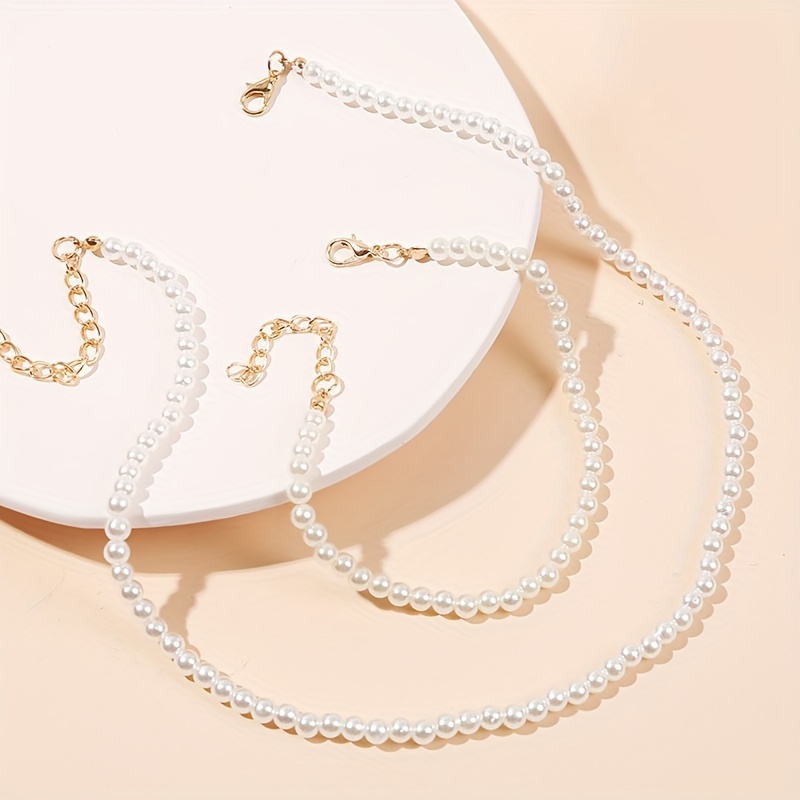 2pcs European And Simple, Sweet, And Fashionable Necklace And Bracelet Set