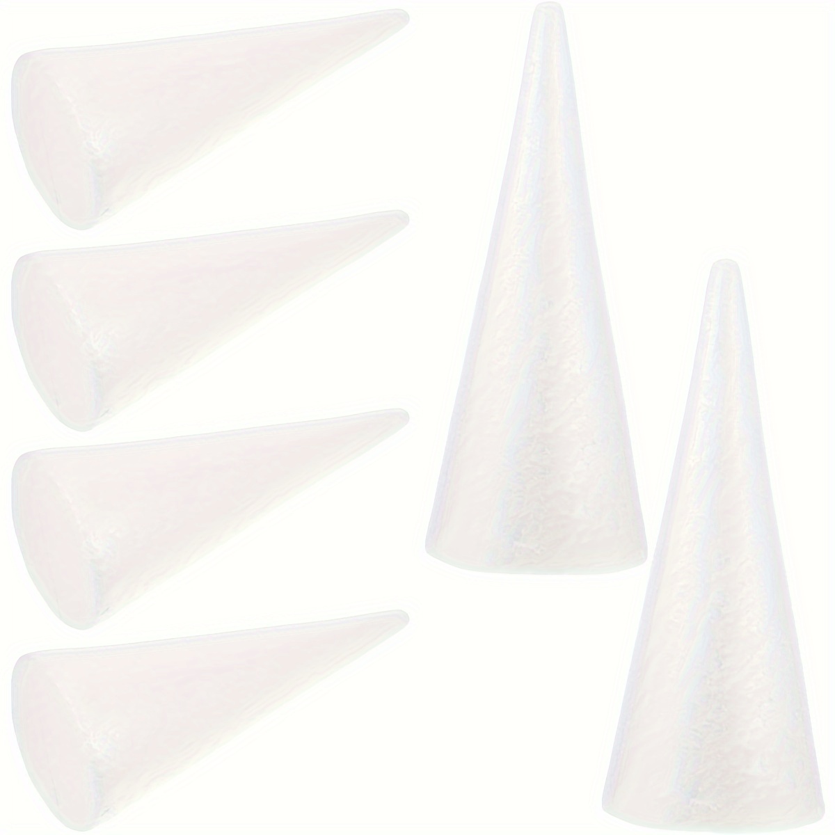 

6-pack White Craft Foam Cones - 11.7 Inch Polystyrene Foam Cones For Diy Crafts, Floral Arrangements, Christmas Tree Projects, And Modeling