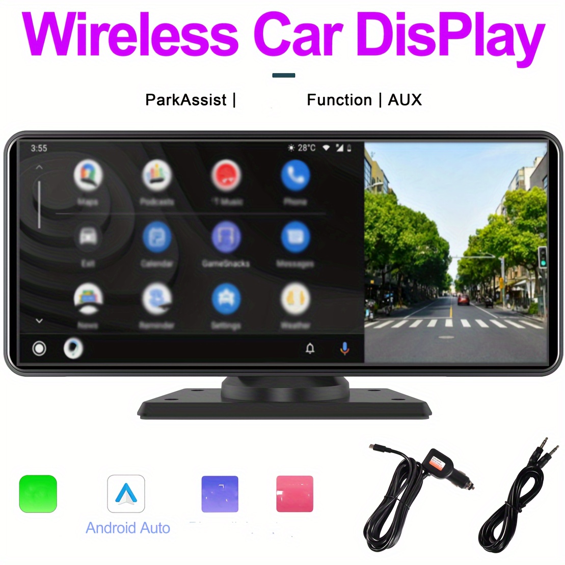 Wireless Android Auto Car Display Car Video Hd Touch Screen - Temu