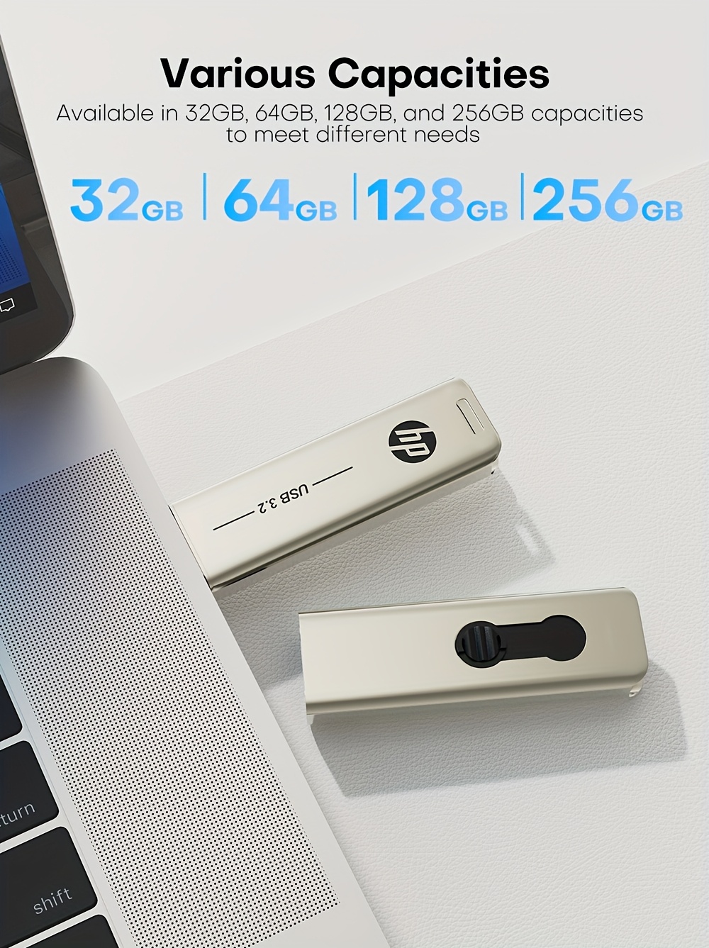   chiavetta usb 3.2 in metallo da 32gb/64gb/128gb/256gb,   ad   velocità 120mb/s, interfaccia   facile da trasportare, utilizzabile per pz e auto Dettagli dell'articolo 5