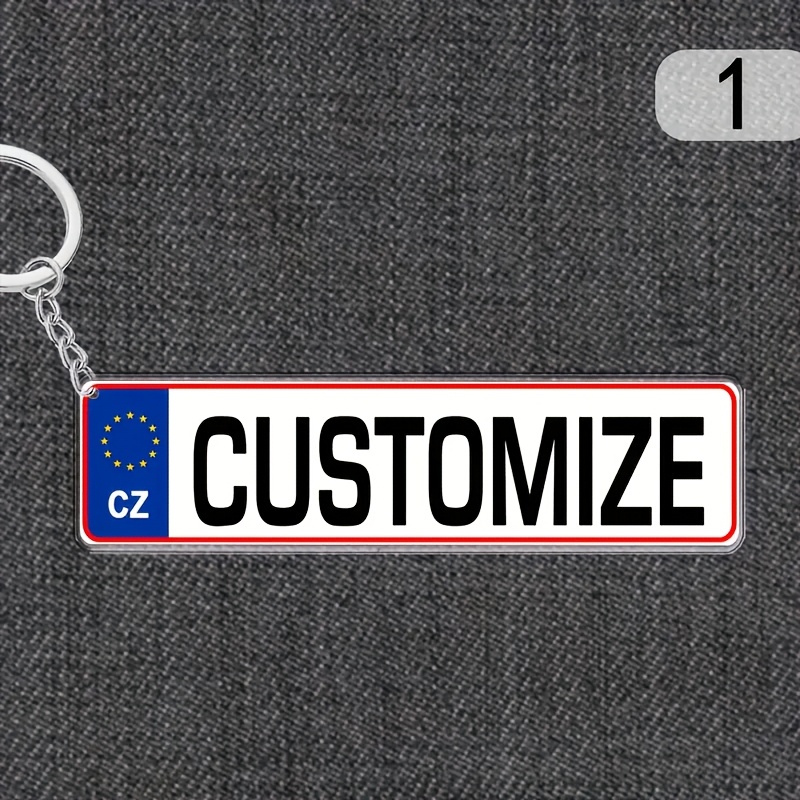 TEMU 2d Flat - Customized Acrylic Keychain With A Czech Theme, Personalized With Your Text. Suitable For Car Keys, Bags, Graduation Gifts, And