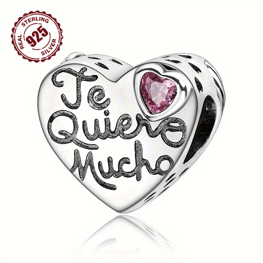 

Chic S925 Sterling Silvery Heart Charm Pendant With Sparkling Zirconia - Diy Bracelets & Necklaces, Ideal Gift For Birthdays &