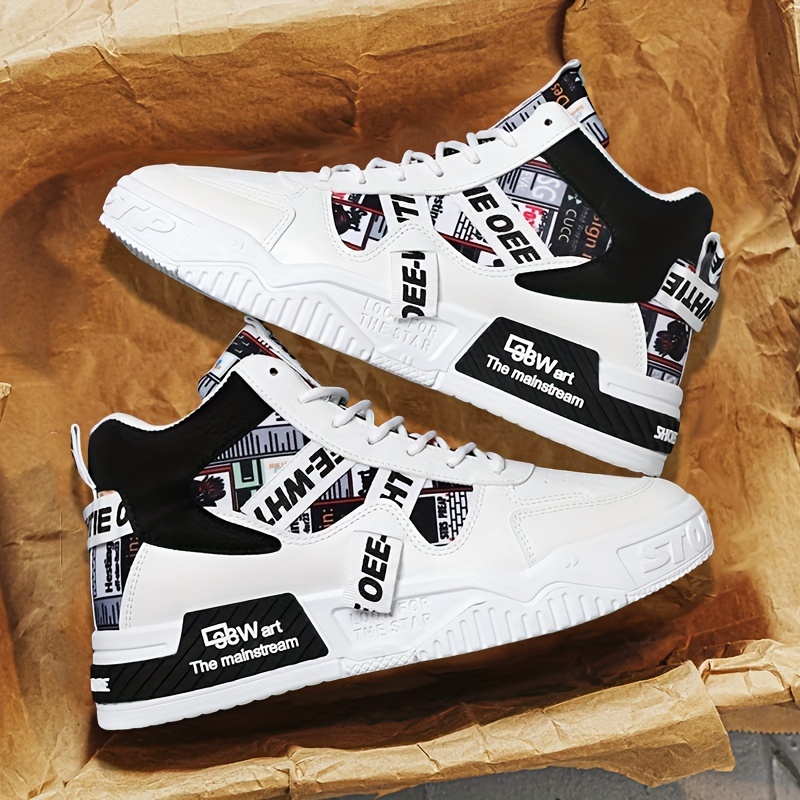 

Men's Plus Size High-top Sneakers - Trendy, Running & Casual Shoes With Non-slip Sole, Breathable Fabric , And Stylish