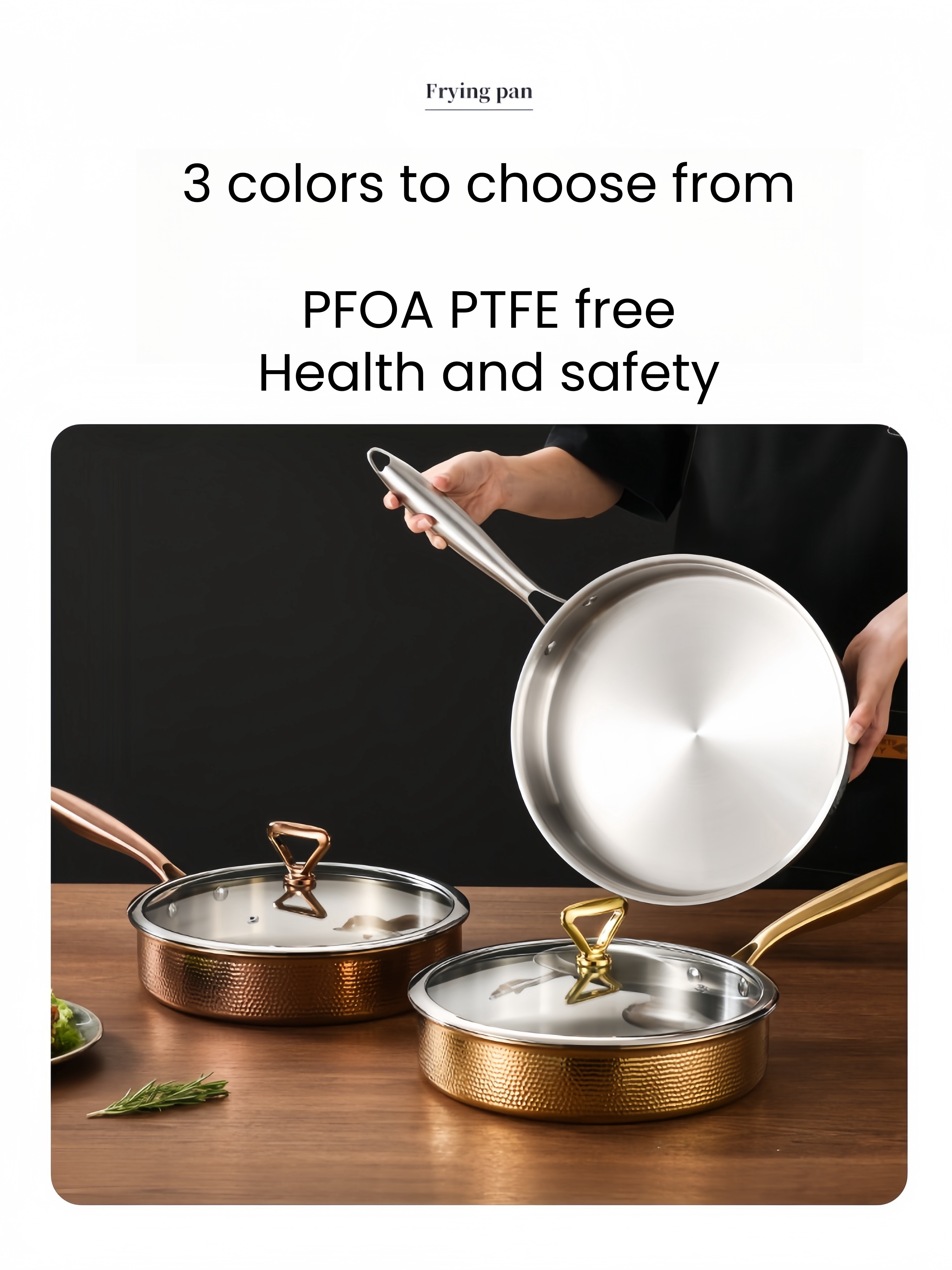 1pc premium 304 stainless steel frying pan 26cm 10 24in with lid safe works on all cooktops nonstick scratch resistant professional quality steak pot details 1