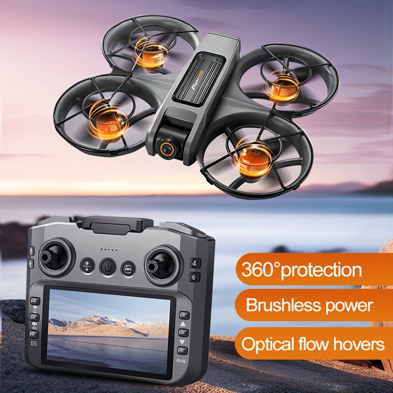 2025 New S156 Screen Control Drone With HD Dual Camera, 4.92inch/4.92-inch Screen Remote Control, Brushless Powerful Motor, Optical Flow Positioning, Beginners Men'S Gifts