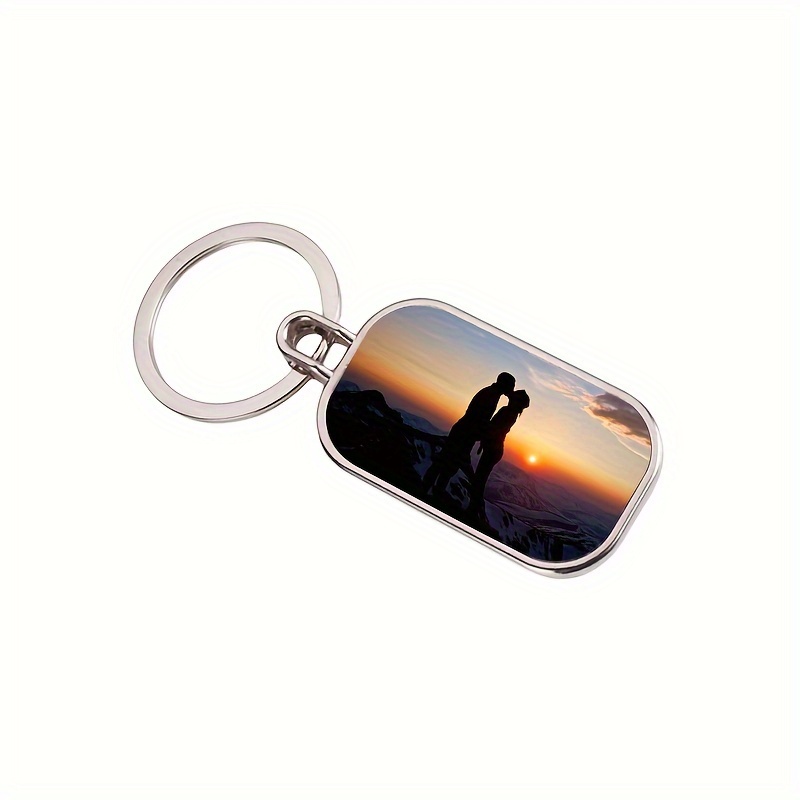 Personalized Custom Double-sided Picture Metal Keychain Pet Sisters Creative Gift Keyring 1pc