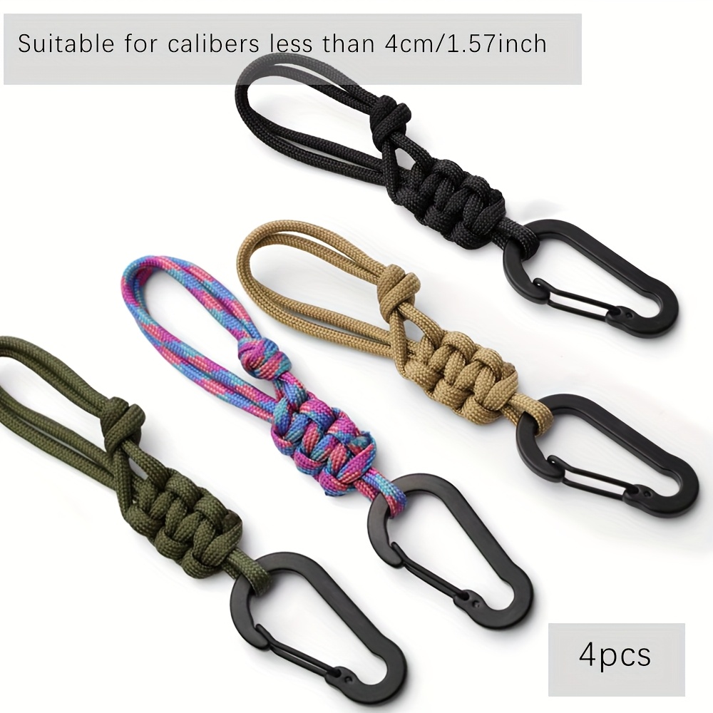 E-shop 4er-Pack handgewebte, verstellbare, multifunktionale Wasserflaschen- & Hut-Aufhänger-Clips – Schlüsselanhänger, geeignet für Outdoor,