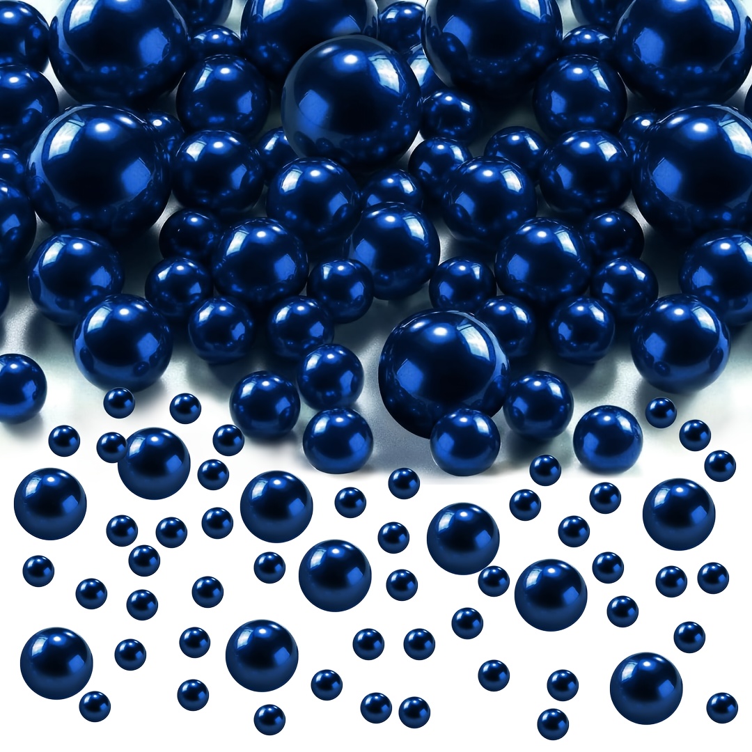 E-shop 455 Stück schwimmende Perlen für Tafelaufsätze Vasen Marineblau Schwimmende Perlen Kein Loch Perle für Vasen, 5/8/16 mm Schwimmende Perlen für