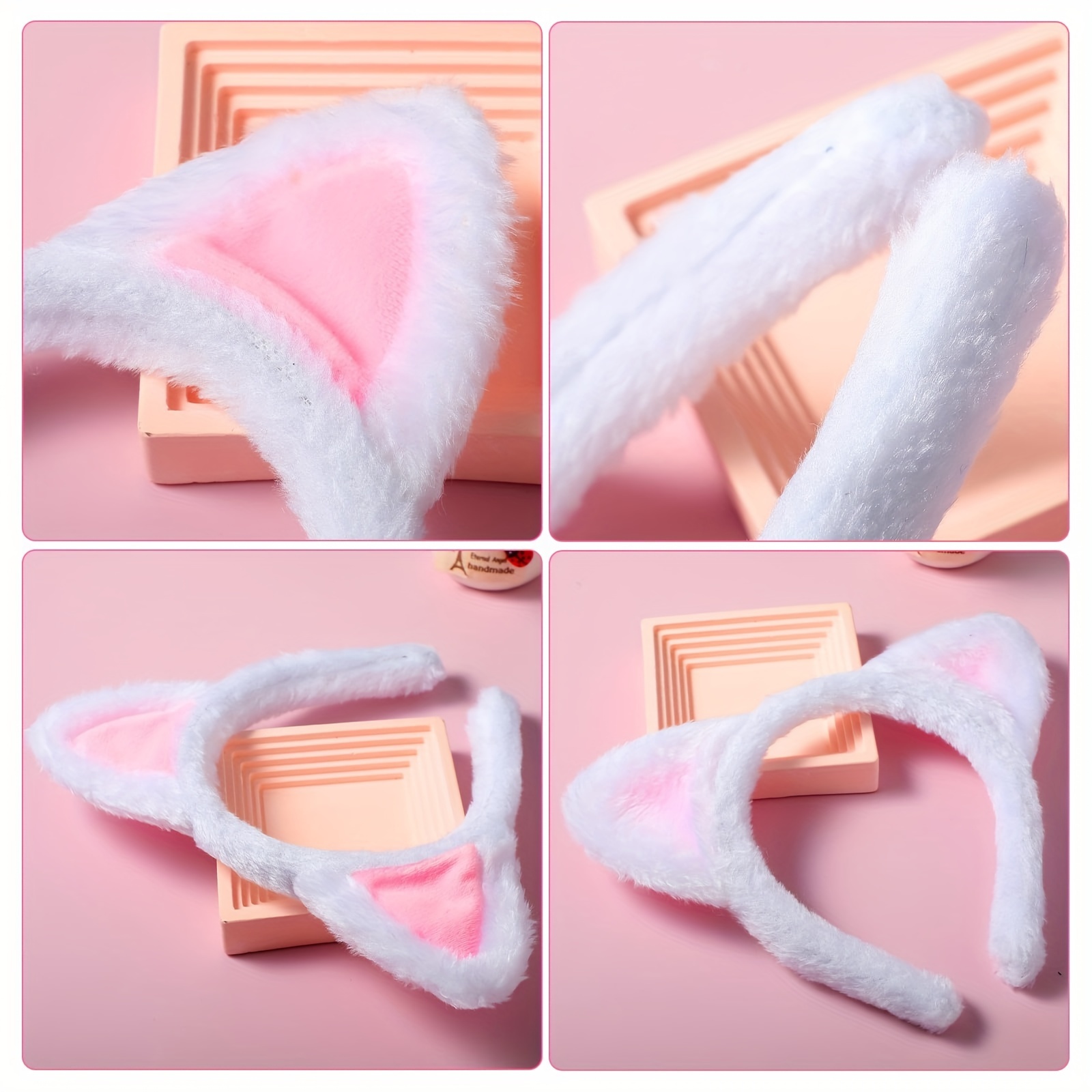 Plush Cat Headband Microfiber Cozy Hair Accessory for Skincare Relaxation OMG main image 2